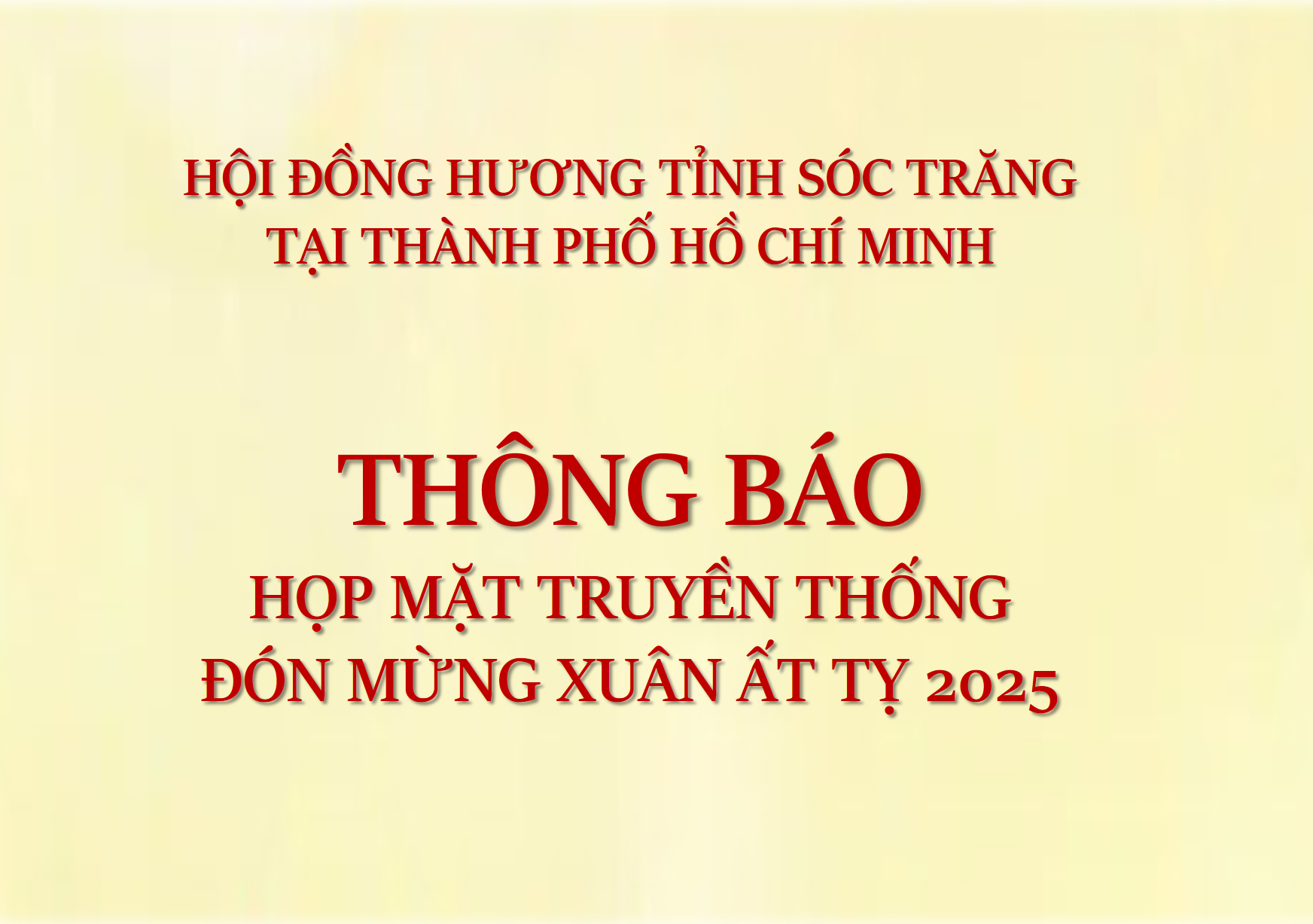 Hội đồng hương tỉnh Sóc Trăng tại Thành phố Hồ Chí Minh thông báo họp mặt