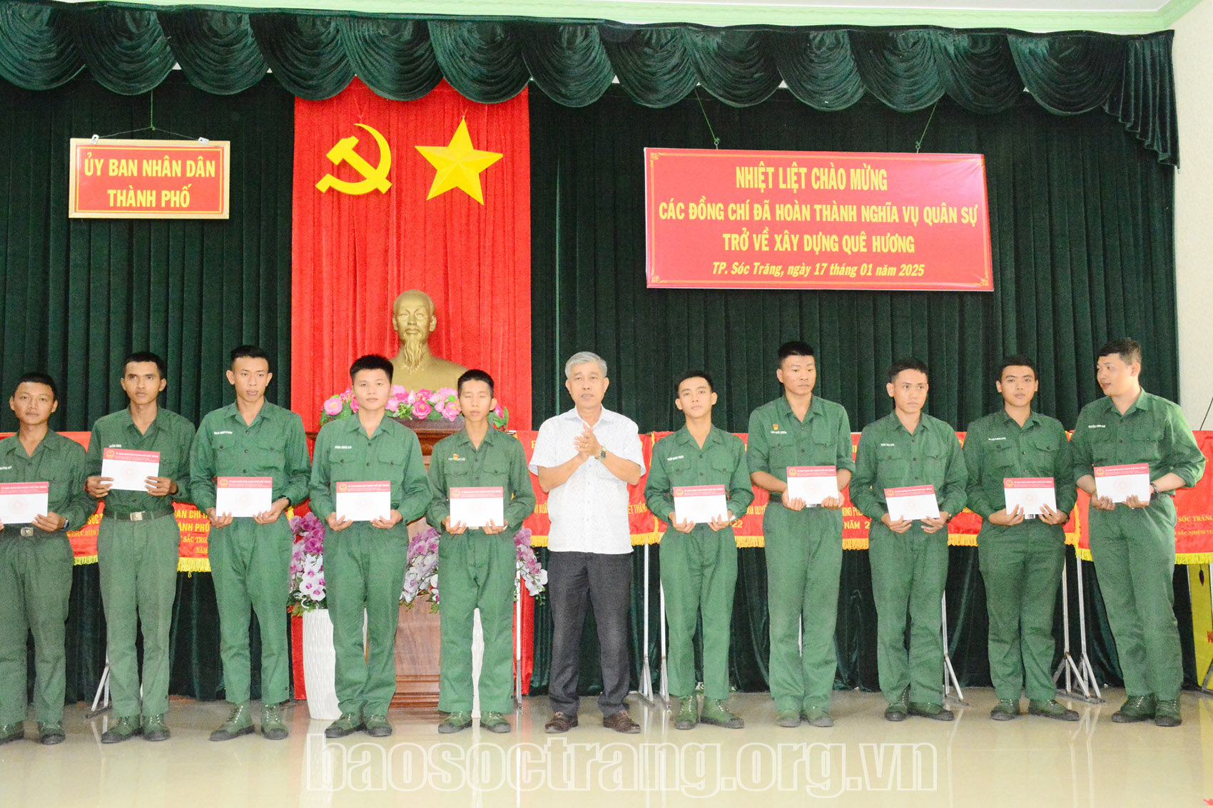 Thành phố Sóc Trăng đón nhận 123 quân nhân hoàn thành nghĩa vụ quân sự