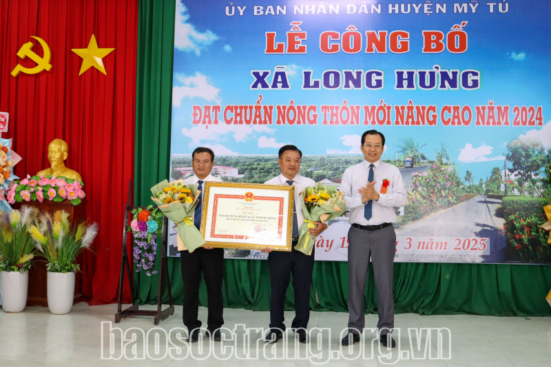 Xã Long Hưng đạt chuẩn xã nông thôn mới nâng cao