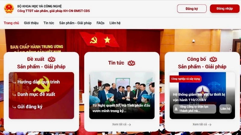 Ra mắt kênh chính thức tiếp nhận các sản phẩm đổi mới sáng tạo