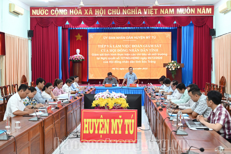 Giám sát tình hình thực hiện các chỉ tiêu về môi trường tại huyện Mỹ Tú