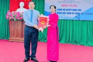 Công bố Quyết định của Giám đốc Bảo hiểm xã hội Việt Nam về công tác cán bộ tại Bảo hiểm xã hội Khu vực XXX