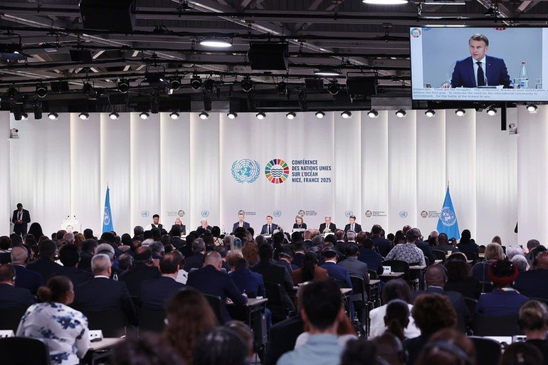 Phiên khai mạc Hội nghị UNOC 3. (Ảnh: TTXVN)