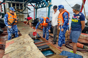 Bắt giữ tàu vận chuyển khoảng 50.000 lít dầu DO trái phép trên vùng biển Tây Nam
