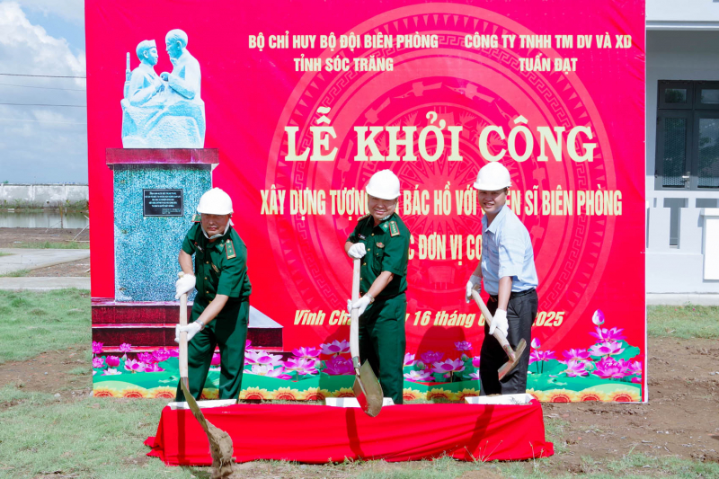 Bộ đội Biên phòng Sóc Trăng khởi công xây dựng Tượng đài “Bác Hồ với chiến sĩ Biên phòng”