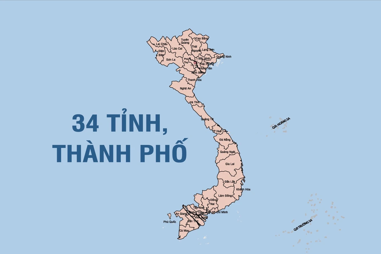 [Infographic] 34 tỉnh, thành phố trên cả nước từ ngày 12/6/2025