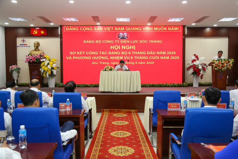 Đảng bộ Công ty Điện lực Sóc Trăng sơ kết công tác Đảng 6 tháng đầu năm 2025