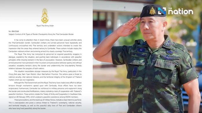 Thái Lan ban hành quân lệnh về biên giới, Campuchia phản hồi