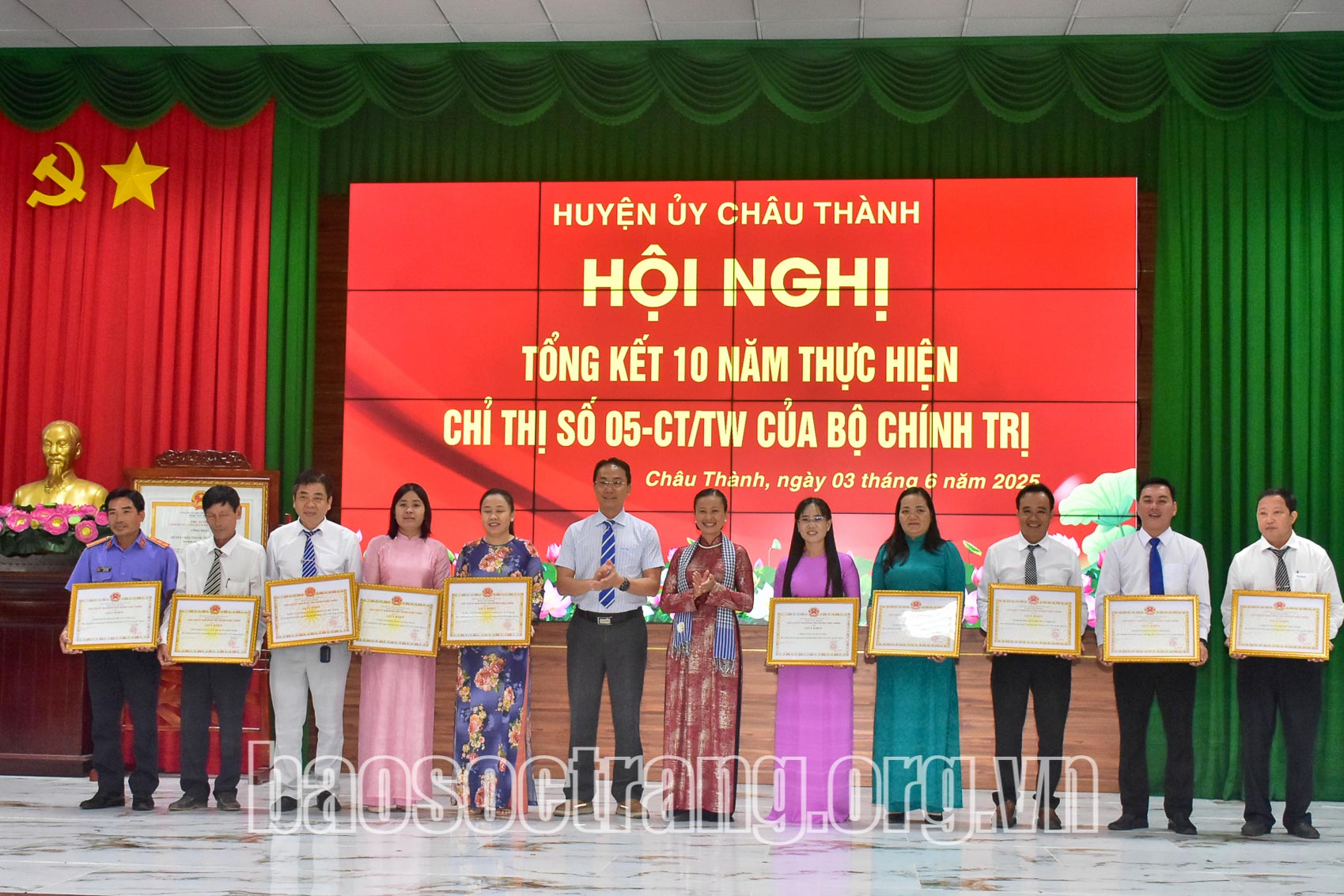 Huyện Châu Thành: Khen thưởng 20 tập thể, 40 cá nhân đạt thành tích tiêu biểu trong học tập và làm theo Bác