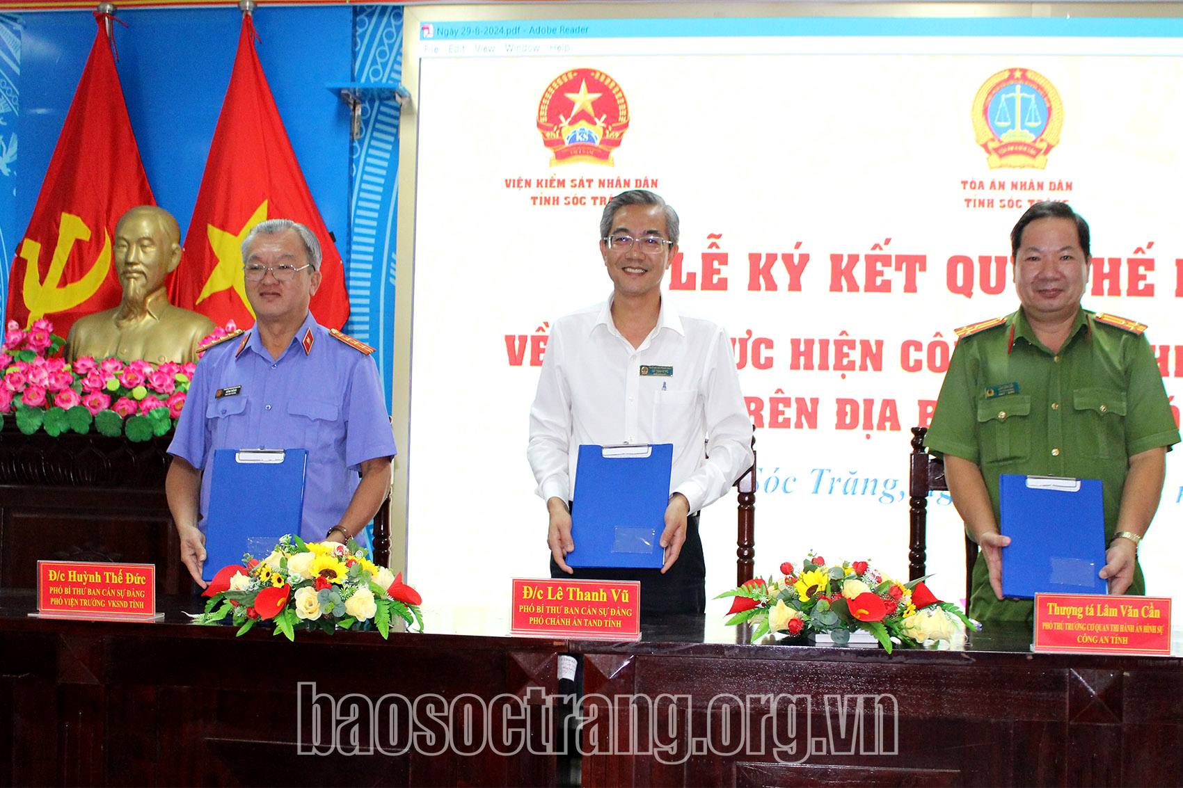 Ký kết quy chế phối hợp thực hiện công tác thi hành án hình sự trên địa bàn tỉnh Sóc Trăng