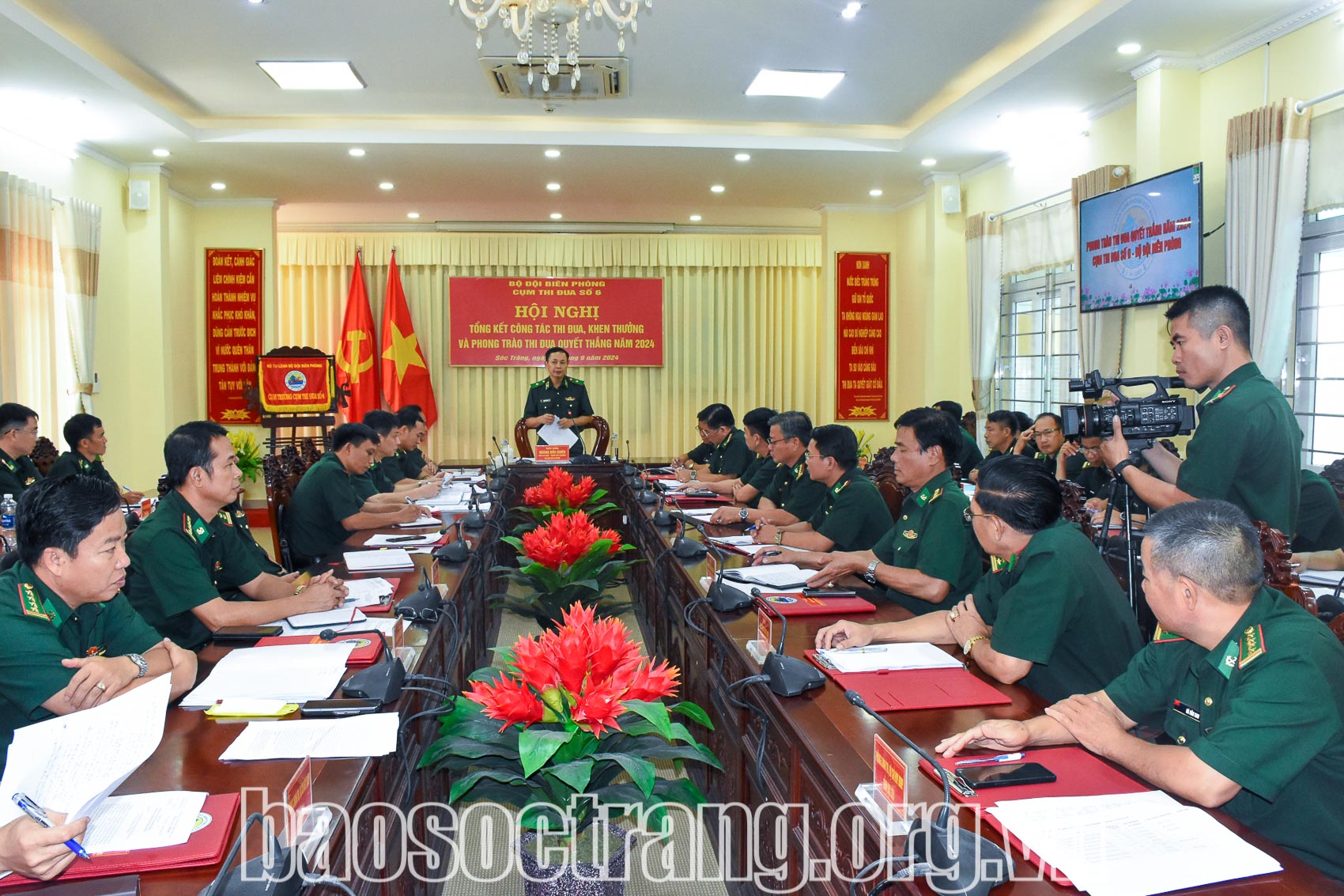 Thiếu tướng Hoàng Hữu Chiến – Phó Tư lệnh, Tham mưu trưởng Bộ đội Biên phòng phát biểu chỉ đạo hội nghị. Ảnh: SONG LÊ