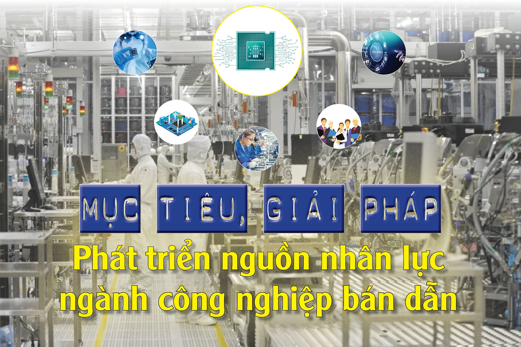 [Infographic] Mục tiêu, giải pháp phát triển nguồn nhân lực ngành công nghiệp bán dẫn