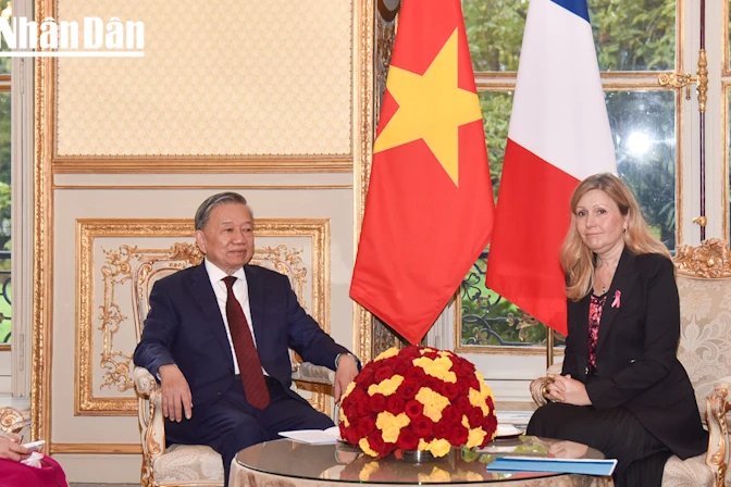 Tổng Bí thư, Chủ tịch nước Tô Lâm hội kiến Chủ tịch Quốc hội Pháp