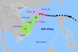 Bão số 7 hướng vào vùng biển Quảng Trị đến Quảng Ngãi