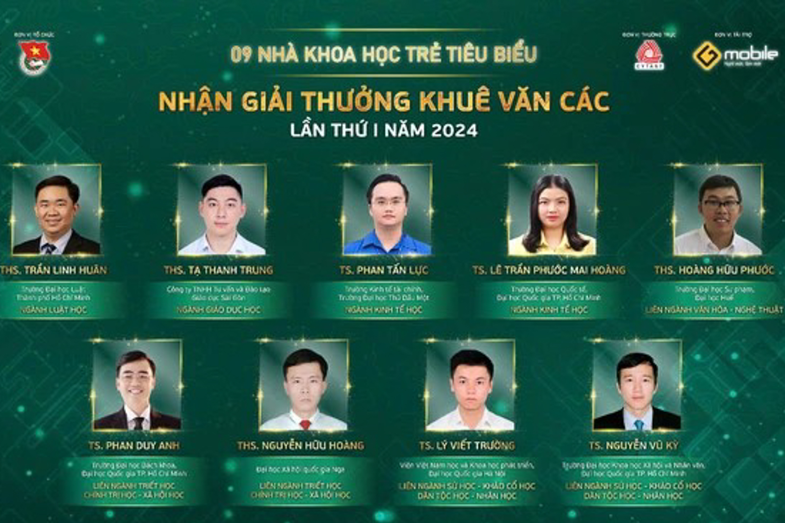 9 nhà khoa học trẻ nhận Giải thưởng Khuê văn các lần thứ nhất