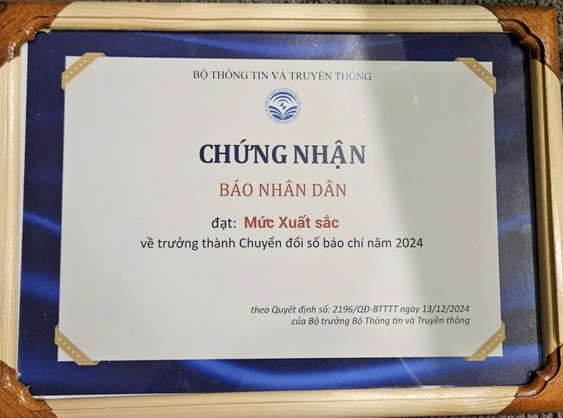 B&aacute;o Nh&acirc;n D&acirc;n đạt mức xuất sắc về chuyển đổi số năm 2024 ảnh 1