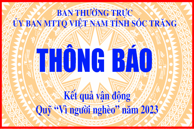Thông báo kết quả vận động Quỹ "Vì người nghèo" năm 2023