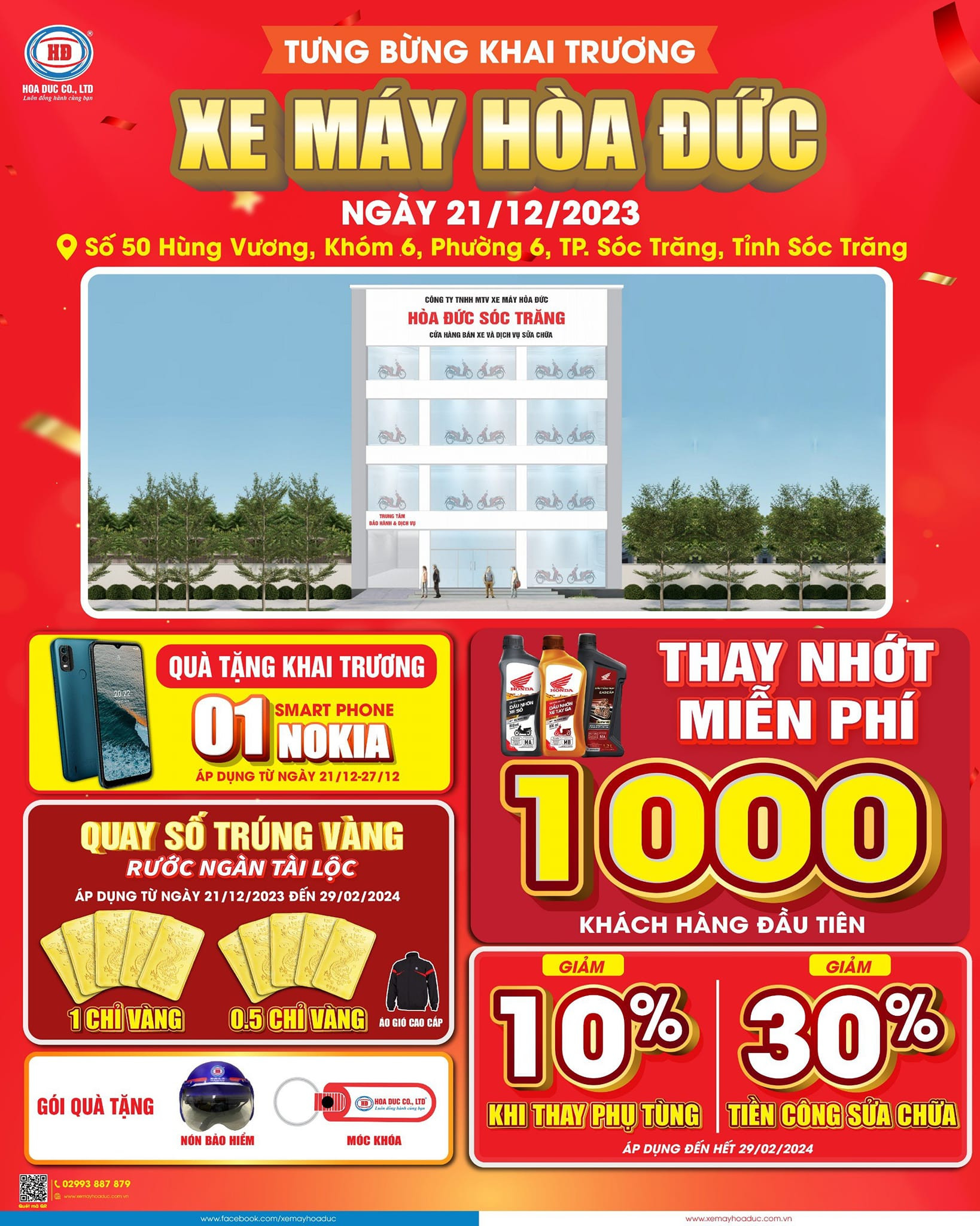 Khai trương cửa hàng xe máy Hòa Đức Sóc Trăng