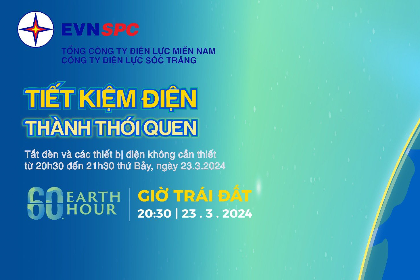 Sóc Trăng hưởng ứng Chiến dịch Giờ Trái đất năm 2024