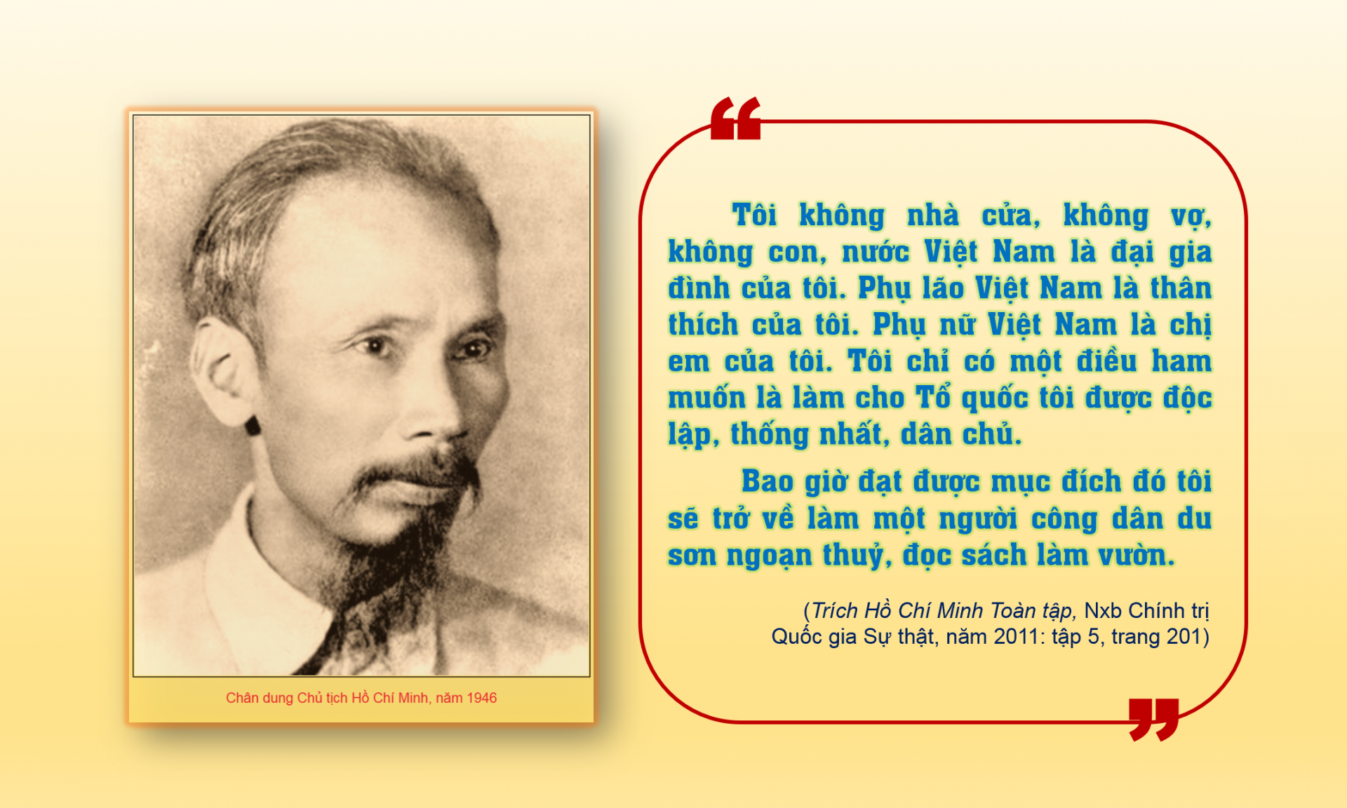 Nhớ Bác ngày này, năm xưa: “Tôi chỉ có một điều ham muốn là làm cho Tổ quốc tôi được độc lập, thống nhất, dân chủ”