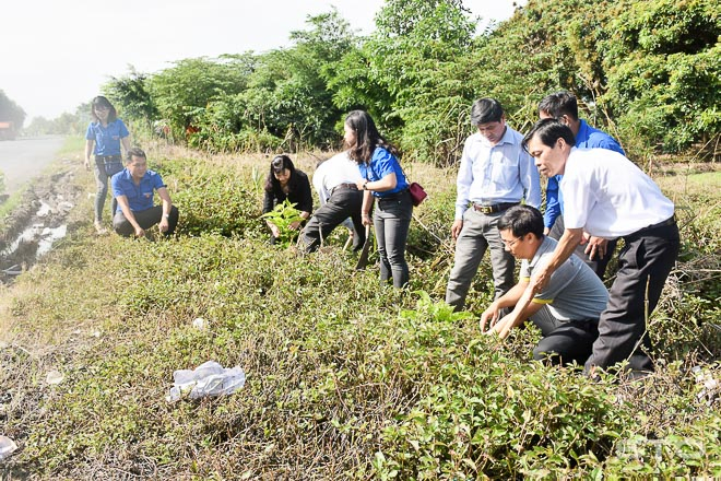 Ra quân “Ngày Chủ nhật xanh” tại xã Song Phụng