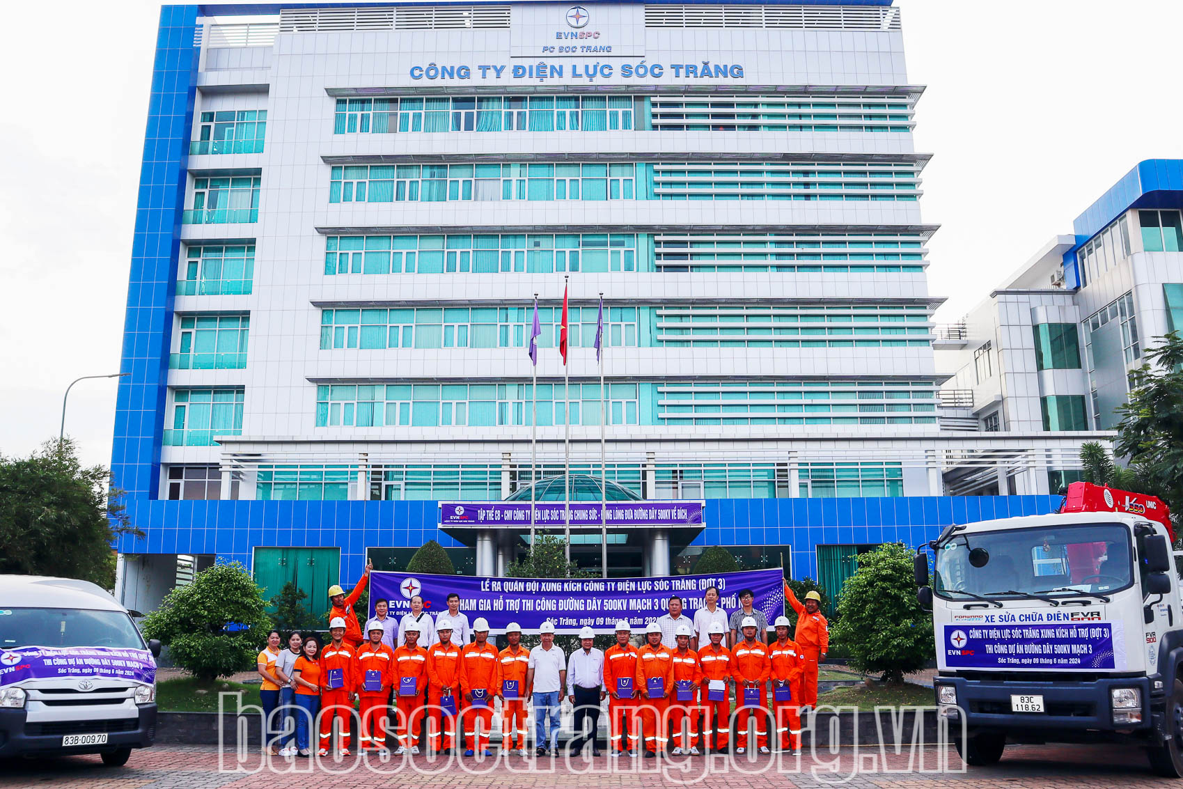 Cán bộ, công nhân Công ty Điện lực Sóc Trăng xung kích lên đường hỗ trợ công trường Dự án Đường dây 500kV mạch 3