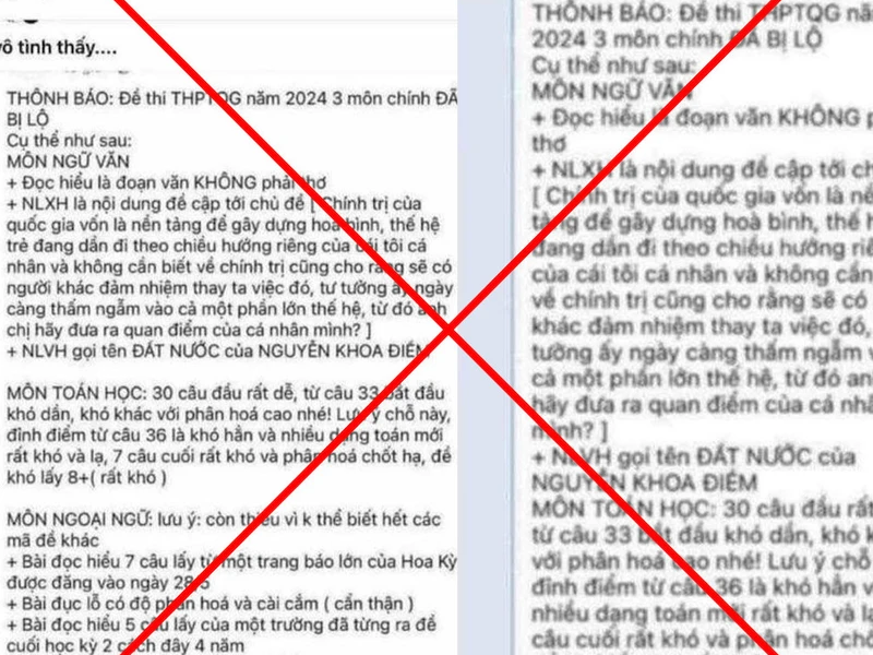 Bộ Giáo dục và Đào tạo: Thông tin đang lan truyền trên mạng về “lộ đề" là sai sự thật