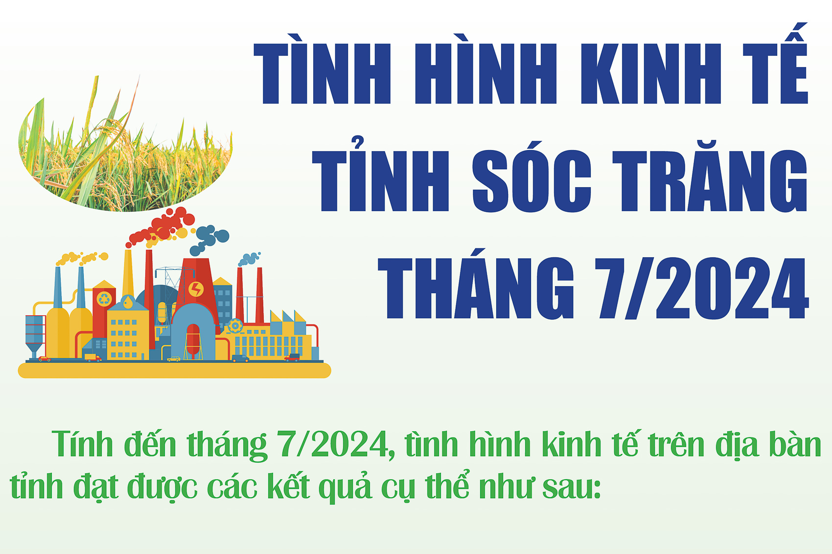 [Infographic] Tình hình kinh tế tỉnh Sóc Trăng tháng 7/2024