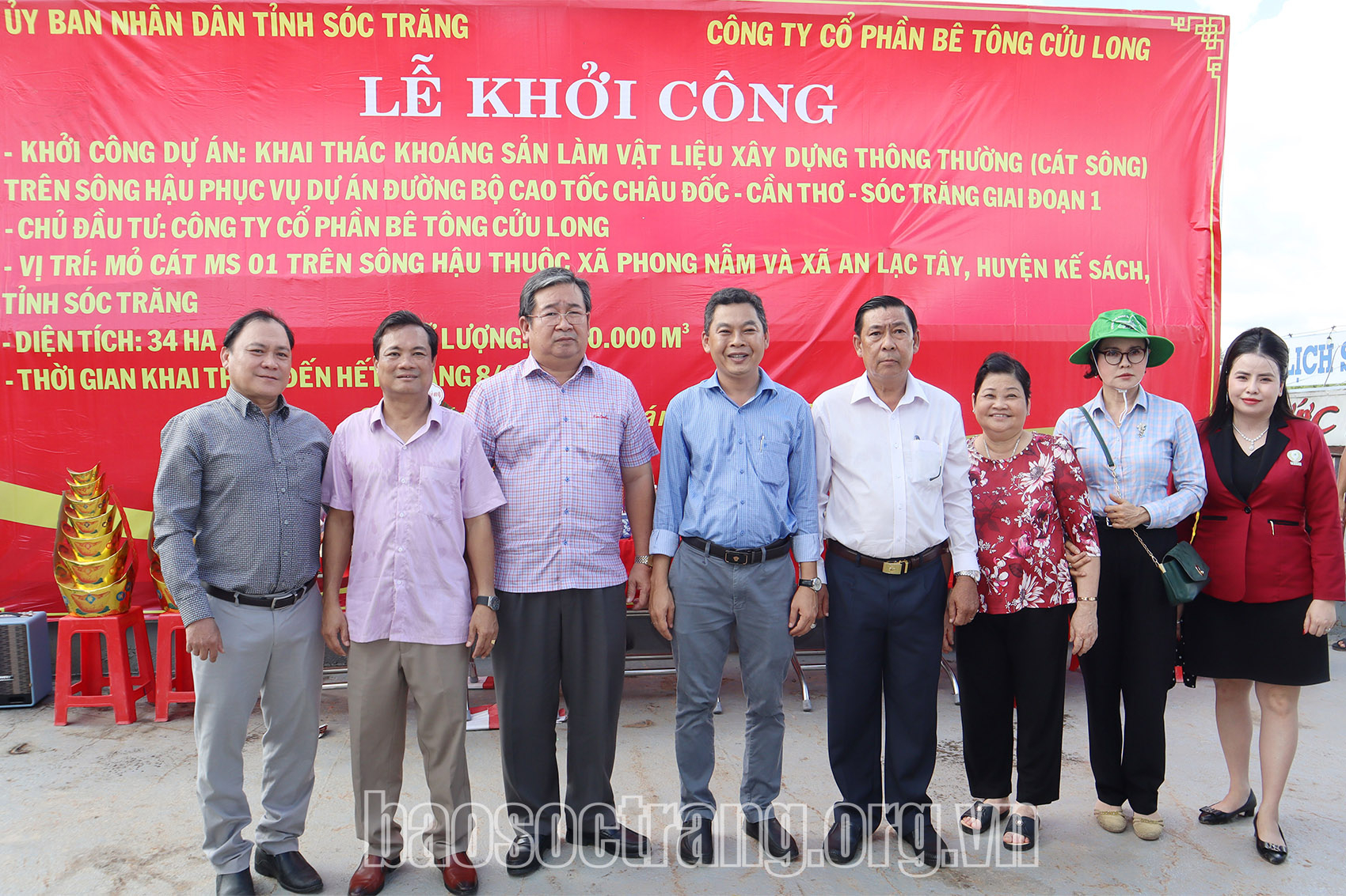 Khởi công khai thác mỏ cát MS01 trên sông Hậu