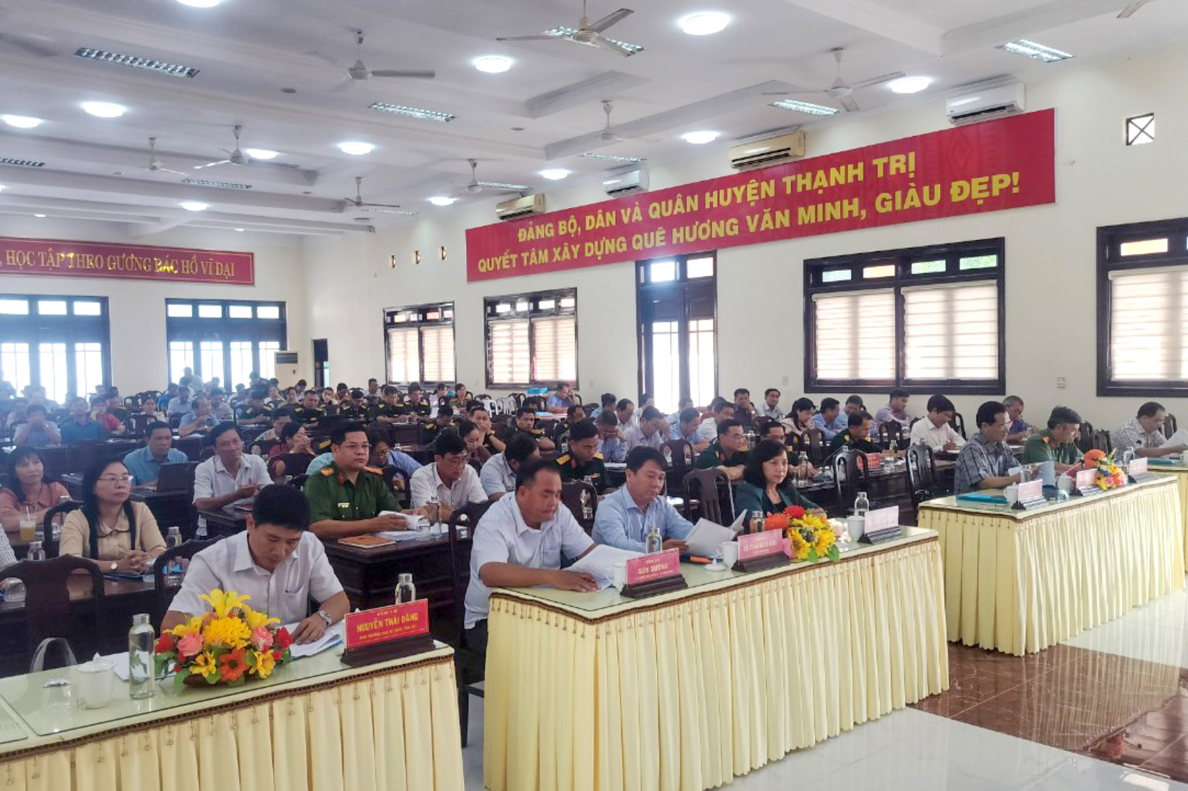 Kiểm tra văn kiện diễn tập khu vực phòng thủ huyện Thạnh Trị