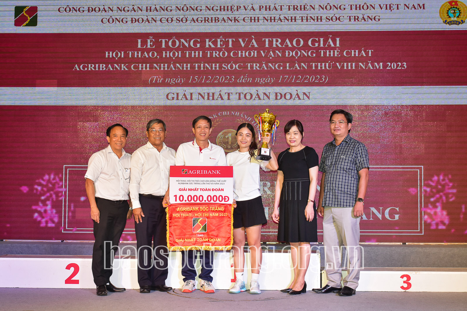 Hội sở Agribank Chi nhánh tỉnh Sóc Trăng giành giải nhất toàn đoàn