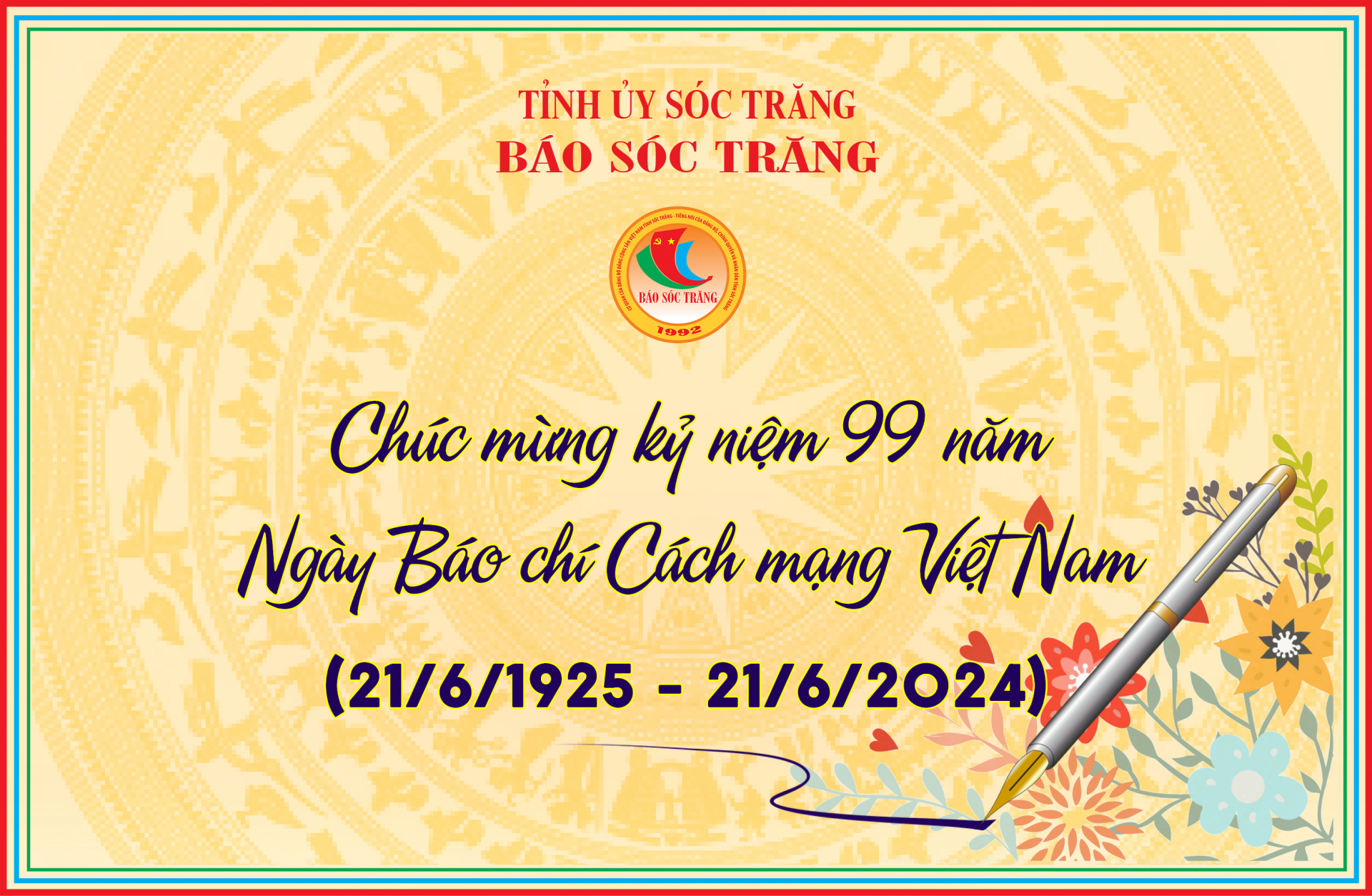 Thư chúc mừng kỷ niệm 99 năm Ngày Báo chí Cách mạng Việt Nam