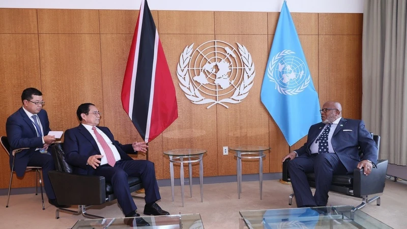 Thủ tướng Chính phủ Phạm Minh Chính gặp Chủ tịch Đại hội đồng Liên hợp quốc khóa 78